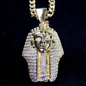 PHARAOH DIAMONDS CZ 18K GOLD CHAIN MADE IN ITALY